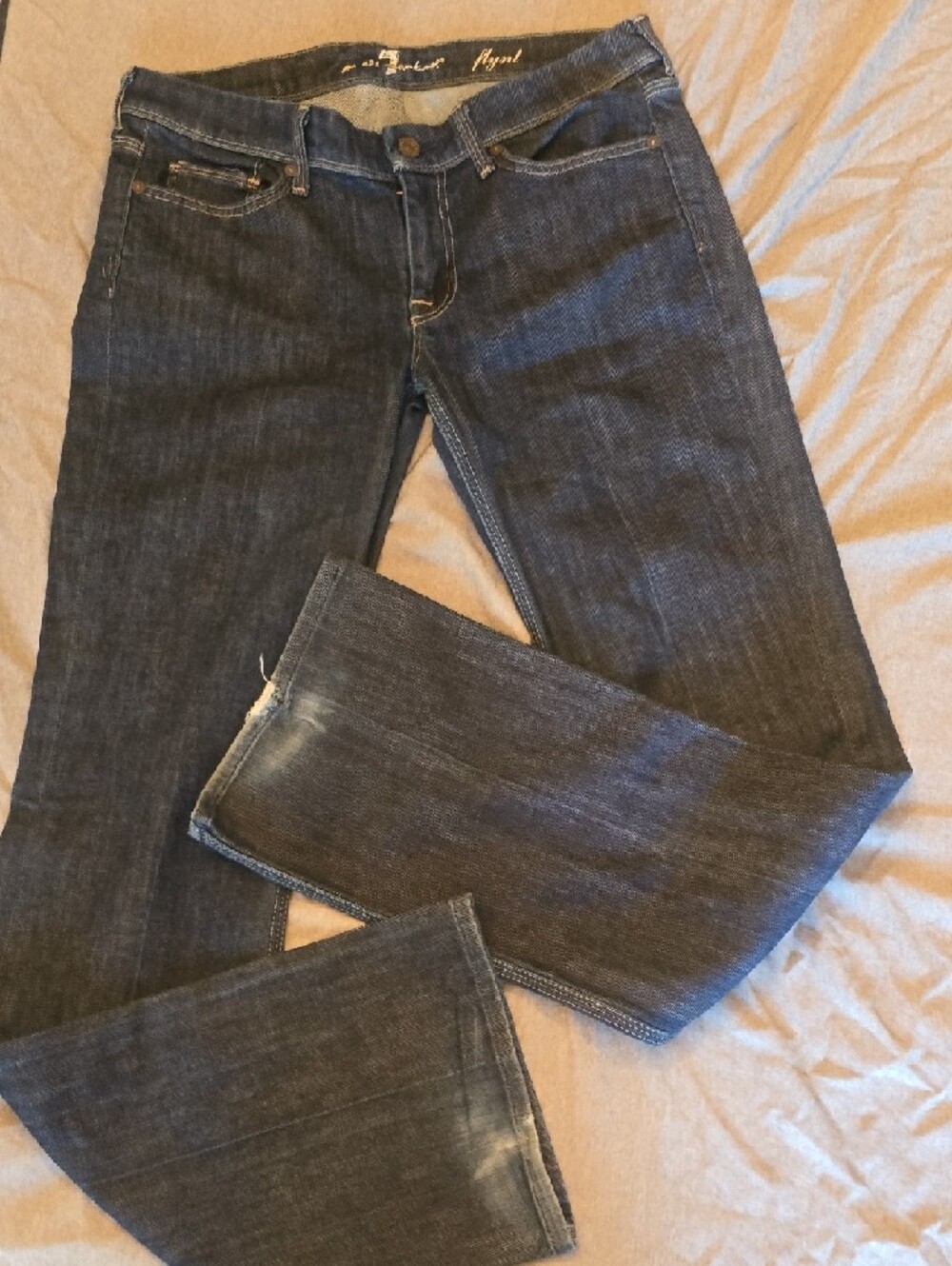 7 For All Mankind Women's Dark Blue Slim Jeans - Flynt - Picture 2 of 4